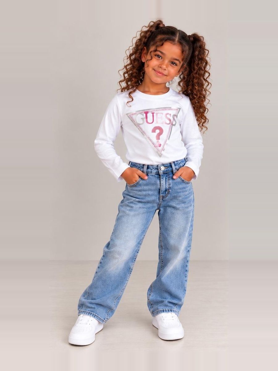 Guess - T-shirt bianca - 5 e 6-7 Anni